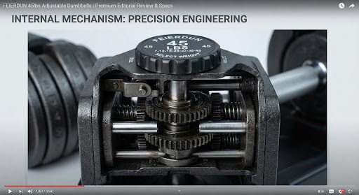 Internal locking mechanism of the adjustable dumbbell